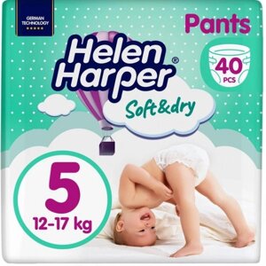 Одноразові підгузки-трусики Helen Harper Soft&Dry Pants Розмір 5 (12-17кг), 40 шт. (271442)