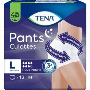 Одноразові підгузки-трусики Tena для дорослих Pants Plus Night Large 12 шт. (7322540839920)