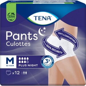 Одноразові підгузки-трусики Tena для дорослих Pants Plus Night Medium 12 шт. (7322540839913)