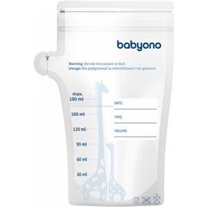 Пакет для зберігання грудного молока BabyOno 180 мл., 30 шт. (1084)