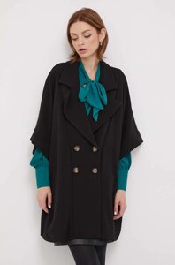 Пальто Artigli жіноче колір чорний перехідне двобортне
