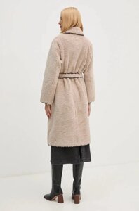 Пальто OUI жіноче колір бежевий перехідне oversize 88948