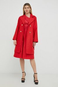 Пальто Pinko жіноче колір червоний перехідне двобортне