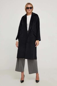 Пальто з вовною Answear Lab колір чорний перехідне oversize