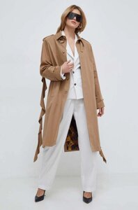 Пальто Versace Jeans Couture жіночий колір бежевий перехідний