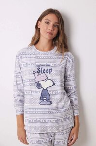 Піжама women'secret Snoopy жіноча колір бежевий 3138572