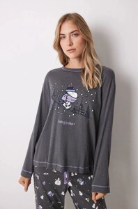 Піжама women'secret SNOOPY жіноча колір сірий 3138617