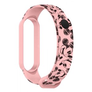 Ремінець для фітнес-браслету Armorstandart Cartoon for Xiaomi Mi Band 7/6/5 Mickey Pink (ARM59255)