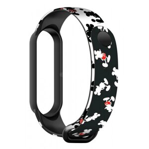 Ремінець для фітнес-браслету Armorstandart Cartoon for Xiaomi Mi Band 7/6/5 Mickey Siluet Black (ARM59256)