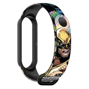 Ремінець для фітнес-браслету Armorstandart Superhero for Xiaomi Mi Band 7/6/5 Wolverine comix Black (ARM59265)