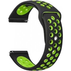 Ремінець для смарт-годинника BeCover Nike Style for Huawei Watch GT/GT 2 46mm/GT 2 Pro/GT Active/Honor Watch Magic 1/2/GS Pro/Dream Black-Green (705793)