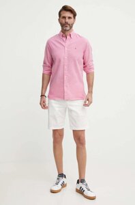 Сорочка Tommy Hilfiger чоловіча колір рожевий regular комір button-down