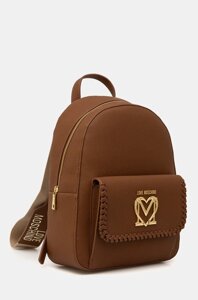 Рюкзак Love Moschino жіночий колір коричневий малий з аплікацією JC4129PP1
