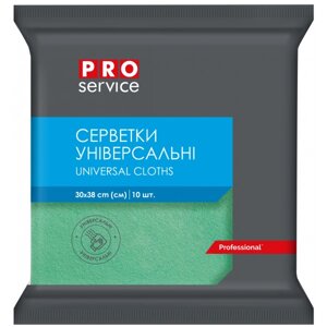 Серветка побутова PRO service віскозна 30х38 см 10 шт. Зелена (19100208)