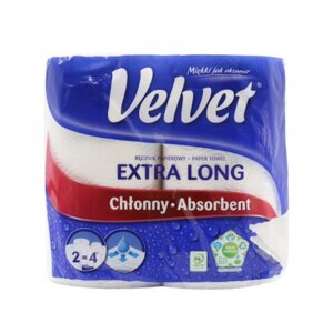 Серветки паперові Velvet Extra Long 2 рулони 2 шари (VPTEL22)