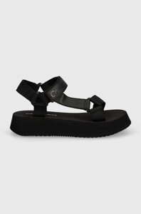 Сандалі Calvin Klein Jeans SANDAL VELCRO WEBBING DC жіночі колір чорний на платформі YW0YW01353