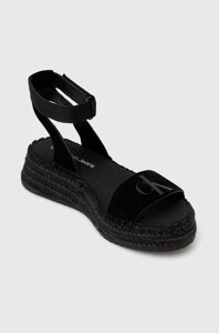 Сандалі Calvin Klein Jeans SPORTY WEDGE ROPE SU CON жіночі колір чорний на платформі YW0YW00977