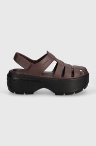 Сандалі Crocs Stomp Fisherman Sandal жіночі колір коричневий на платформі 209938