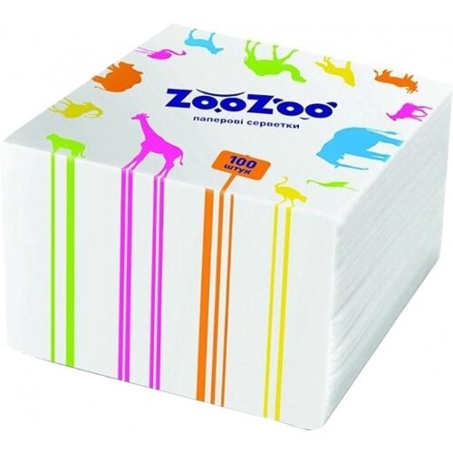 Серветки паперові ZooZoo білі 24*23 100 шт.