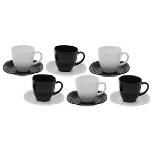 Сервіз чайний Luminarc Carine Black & White 6х220 мл (D2371)