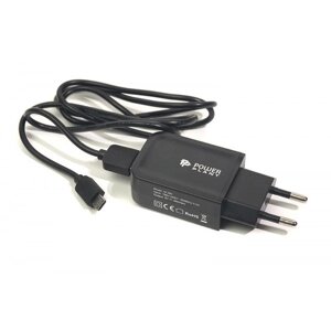 Мережевий зарядний пристрій PowerPlant W-280 USB Black (SC230037) + кабель microUSB