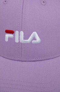 Шапка Fila колір фіолетовий з аплікацією