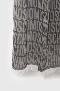 Шарф Moschino колір сірий візерунок
