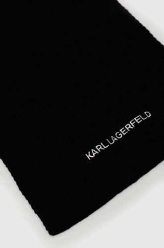 Шарф з домішкою вовни Karl Lagerfeld колір чорний меланж