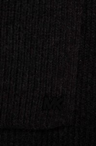 Шарф з домішкою вовни Michael Kors колір чорний однотонний