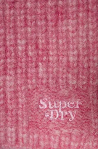 Шарф з домішкою вовни Superdry колір рожевий меланж