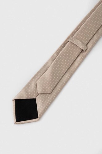 Шовковий галстук BOSS колір бежевий