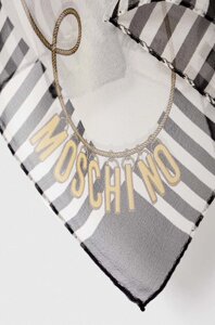 Шовкова кишенькова хустка Moschino колір білий