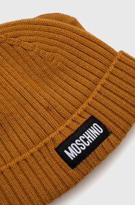 Вовняна шапка Moschino колір коричневий вовна M5804 60104