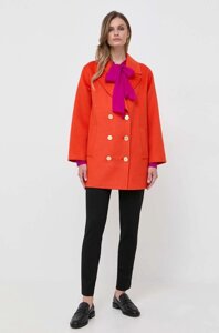 Вовняне пальто Luisa Spagnoli колір помаранчевий перехідне