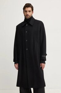 Вовняне пальто MM6 Maison Margiela колір чорний перехідне SH2AA0008. S52207