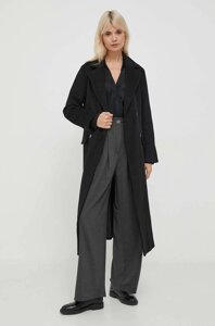 Вовняне пальто Pepe Jeans MADISON колір чорний перехідне