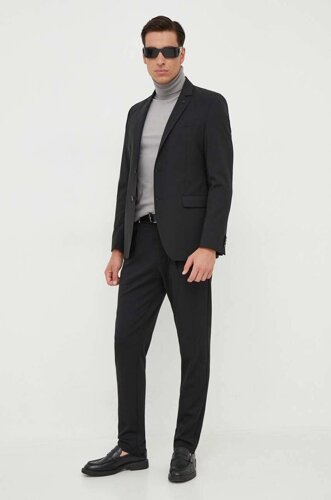 Вовняний піджак Karl Lagerfeld колір чорний