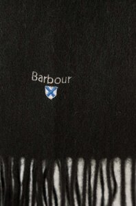 Вовняний шарф Barbour колір зелений однотонний