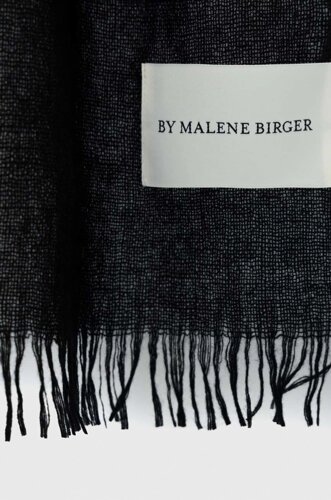 Вовняний шарф By Malene Birger колір чорний однотонний