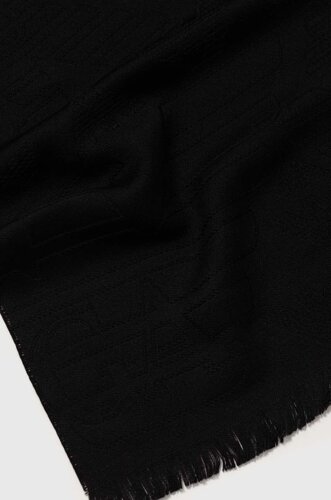 Вовняний шарф Emporio Armani колір чорний однотонний