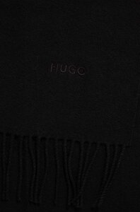 Вовняний шарф HUGO колір чорний однотонний