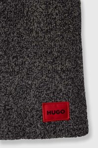 Вовняний шарф HUGO колір сірий меланж