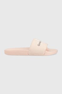 Шльопанці Calvin Klein Jeans SLIDE MONOGRAM CO жіночі колір рожевий YW0YW00103