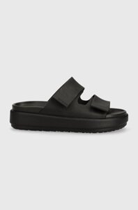 Шльопанці Crocs Brooklyn Luxe Sandal жіночі колір чорний на платформі 209586.060