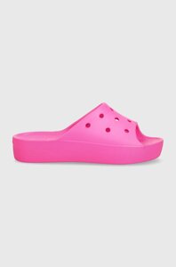 Шльопанці Crocs Classic Platform Slide жіночі колір рожевий на платформі 208180