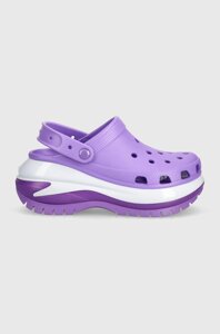 Шльопанці Crocs Mega Crush Clog жіночі колір фіолетовий на платформі 207988