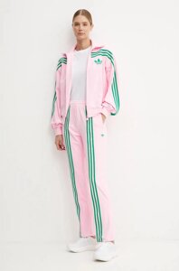 Спортивні штани adidas Originals 70s Velour Track Pant колір рожевий візерунок JN8289