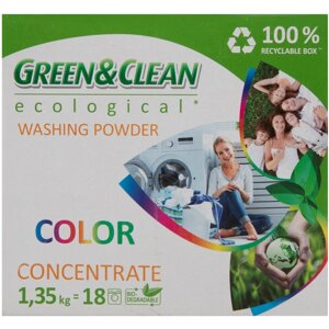 Пральний порошок Green&Clean Professional д/кольор. речей 1,35 кг., 18 циклів