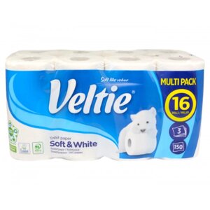 Туалетний папір Veltie Soft White 16 рулонів 3 шари (VeTPSW163)