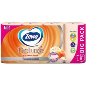 Туалетний папір Zewa Deluxe 3-шарова Персик 8 шт. (9011111035721)